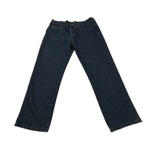 Lee Mens Relaxed Fit Fleece Lined Jeans Mens 40x29 Dark Wash Indigo Denim Work